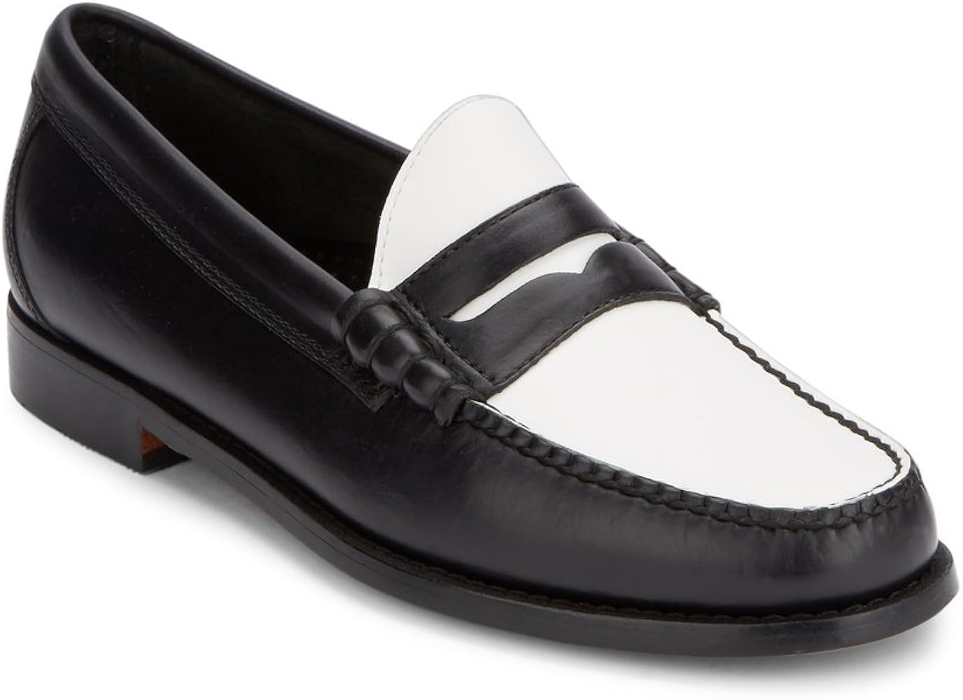G.H.BASS Weejuns BLACK WHITE LOAFER